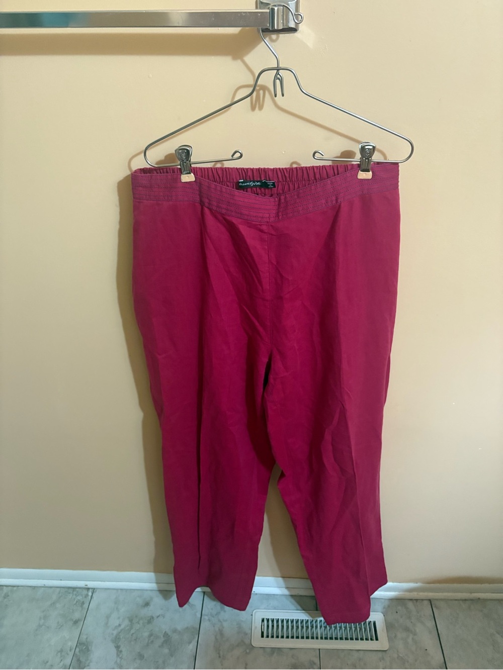 Gudrun Sjoden cotton linen blend pink wide leg pants
